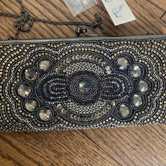 Moyna Couture Beaded Evening Bag / Clutch with Strap - Style PE2711 - NWT - Picture 6 of 10